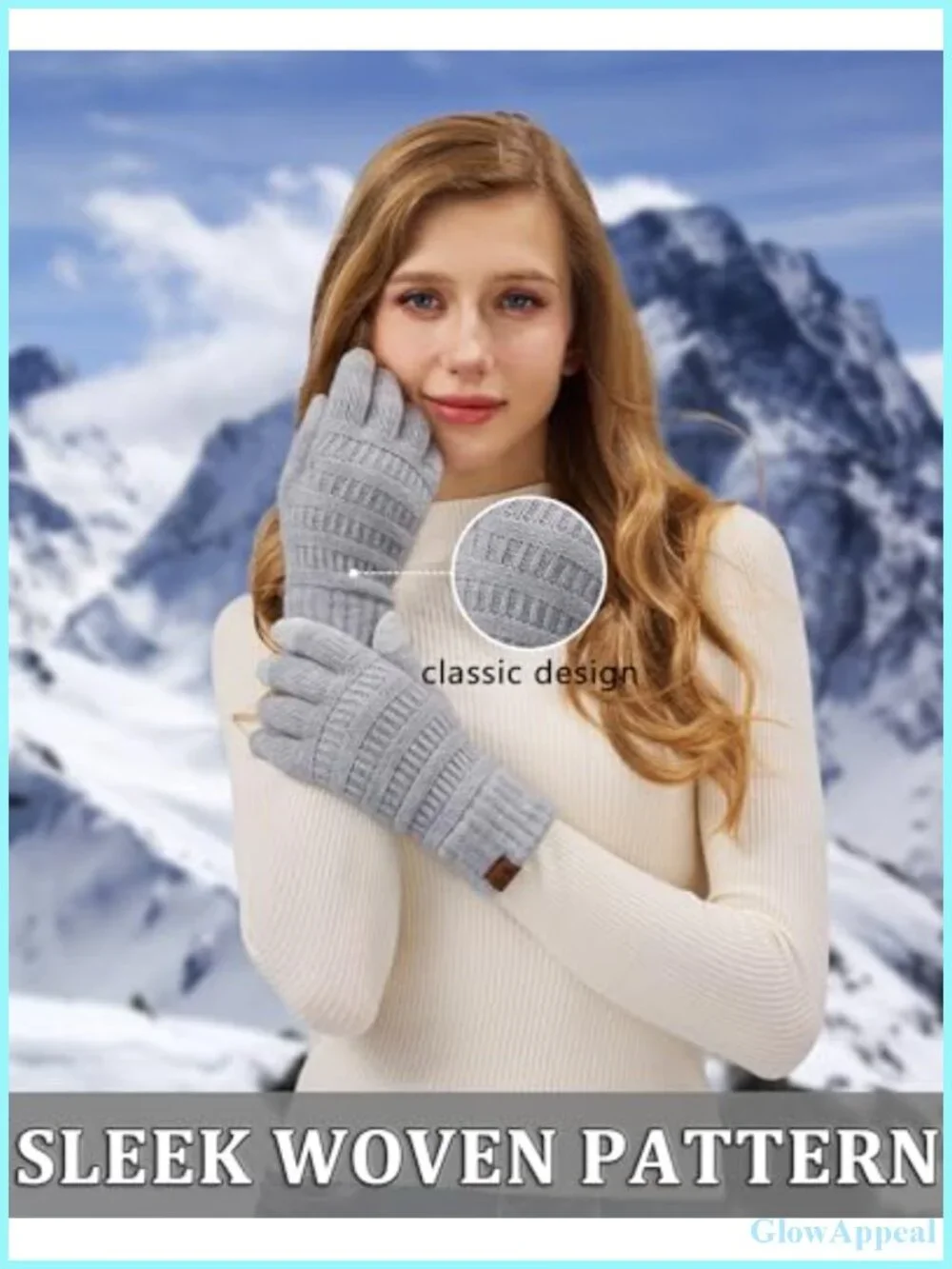 Thermal Knit Winter Gloves for Women with Touchscreen Fingertips, 2-Pack, Warm